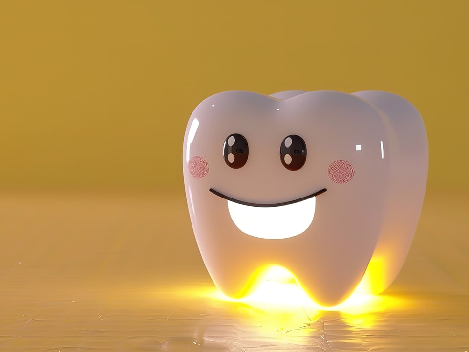 笑顔を浮かべている歯の置物